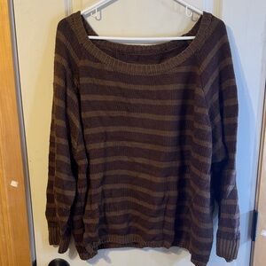 SHEIN Chocolate Striped Women's Sweater